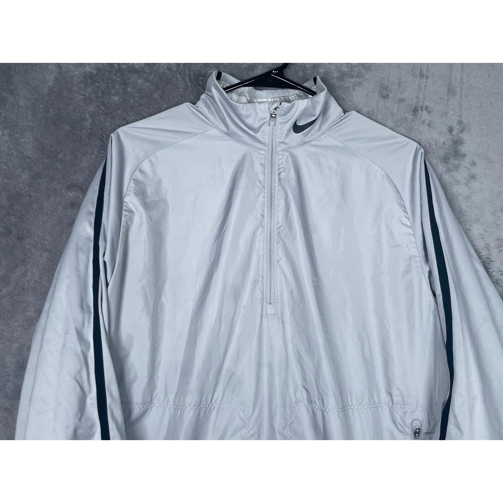 Nike Golf Mens Gray Quarter Zip Windbreaker Pullover Jacket Size Medium